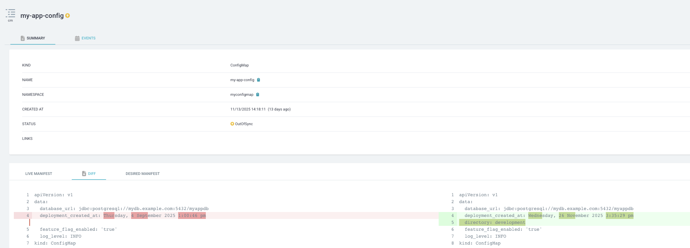 ArgoCD Diff View
